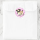 Pug Love Ronde Sticker (Tas)
