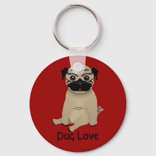 Pug Love sleutelhanger (Voorkant)