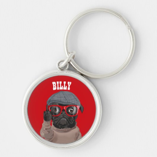Pug Love Sleutelhanger (Voorkant)