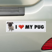 Pug Love Sticker (Op auto)