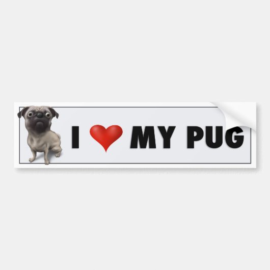 Pug Love Sticker (Voorkant)