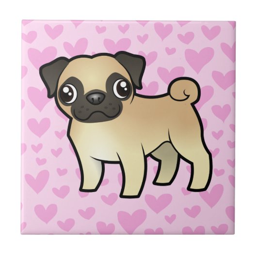 Pug Love Tegeltje (Voorkant)