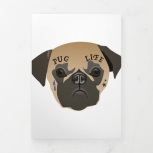 Pug Lovers Cute Pug Life Drieluik Aankondiging