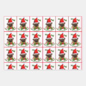 Pug Lovers Kerstmis Inpakpapier Vel (Voorkant 3)