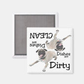Pug Lovers Vaatwasser Magneet (Voorkant / Achterkant)