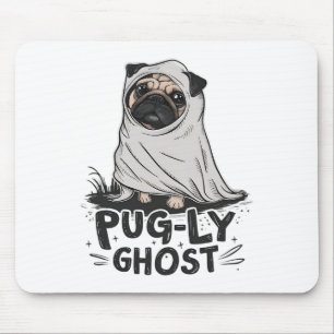 Pug-ly Ghost Funny Dog Puns Halloween Pug Owners S Muismat