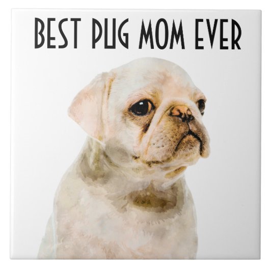 Pug Ma Ceramic Tile Tegeltje (Voorkant)