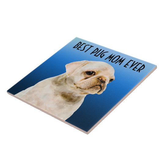 Pug Ma Ceramic Tile Tegeltje (Zijkant)