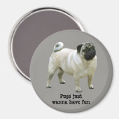 Pug Magnet Magneet (Voorkant / Achterkant)