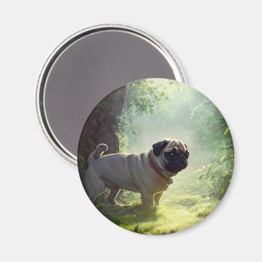 Pug Magnet Magneet (Voorkant / Achterkant)