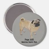 Pug Magnet Magneet (Voorkant / Achterkant)