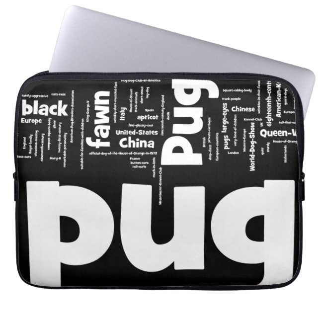pug mashup.png laptop sleeve (Voorkant)
