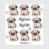 Pug&Me Set van Stickers (Vel)