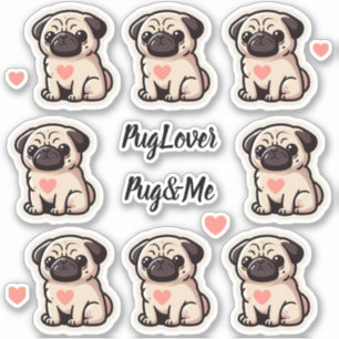Pug&Me Set van Stickers