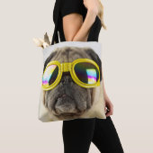 Pug met Goggles Draagtas (Dichtbij)