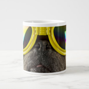 Pug met Goggles Extra Grote Beker