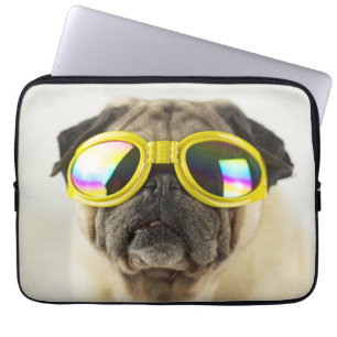 Pug met Goggles Laptop Sleeve