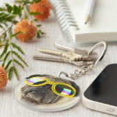 Pug met Goggles Sleutelhanger (Voorkant Rechts)