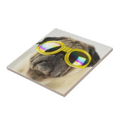 Pug met Goggles Tegeltje (Zijkant)