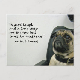 Pug met het Ierse Proverb-Briefkaart Briefkaart