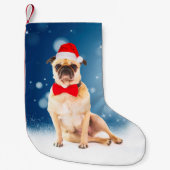 Pug met kerstkerstkerstkerstkerstkerstman kleine kerstsok (Voorkant)