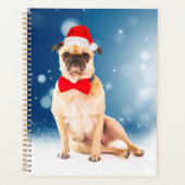 Pug met kerstkerstkerstkerstkerstkerstman planner (Voorkant)
