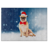 Pug met kerstkerstkerstkerstkerstkerstman snijplank (Voorkant)