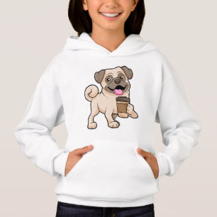 Pug met koffie om mee te gaan