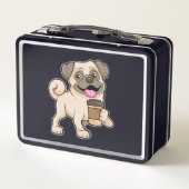 Pug met koffie om mee te gaan (Achterkant)