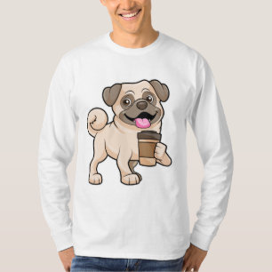 Pug met koffie om mee te gaan t-shirt