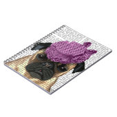 Pug met Paars Pet Notitieboek (Linkerzijde)
