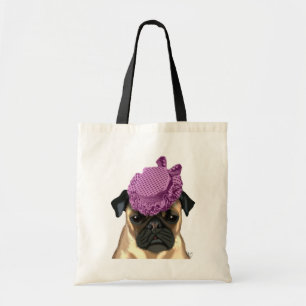 Pug met  Paars Pet Tote Bag