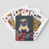 Pug met Poker Chips Pokerkaarten (Achterkant)