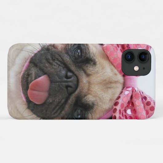 Pug met roze romp Case-Mate iPhone case (Achterkant (horizontaal))