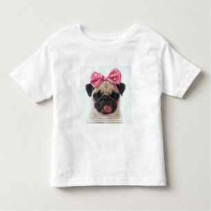 Pug met roze romp kinder shirts