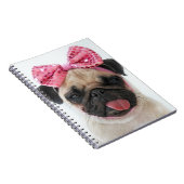 Pug met roze romp notitieboek (Rechterzijde)