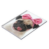 Pug met roze romp notitieboek (Linkerzijde)