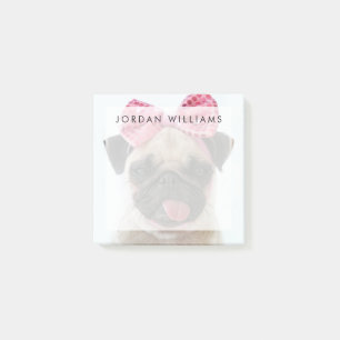 Pug met roze romp post-it® notes