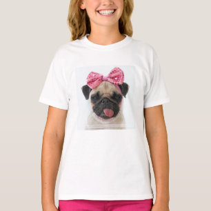 Pug met roze romp t-shirt