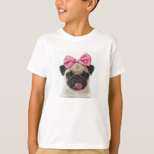 Pug met roze romp t-shirt