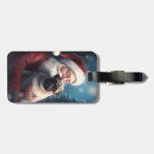 Pug met Sinterklaas Feestelijke Kerstmis Bagagelabel (Achterkant horizontaal)