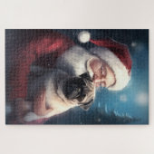 Pug met Sinterklaas Feestelijke Kerstmis Legpuzzel (Horizontaal)