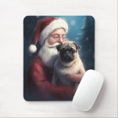 Pug met Sinterklaas Feestelijke Kerstmis Muismat (Met muis)