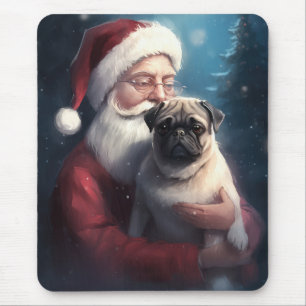 Pug met Sinterklaas Feestelijke Kerstmis Muismat