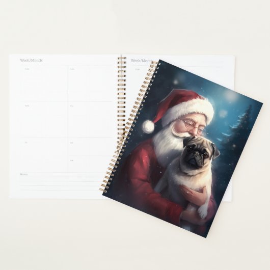 Pug met Sinterklaas Feestelijke Kerstmis Planner (Display)