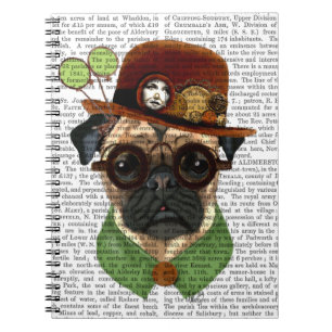 Pug met Steampunk Hoed Notitieboek