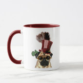 Pug met Steampunk Style Top Hat Mok (Links)