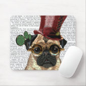 Pug met Steampunk Style Top Hat Muismat (Met muis)