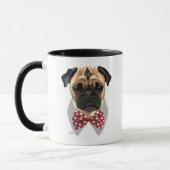 Pug met Stropdas met rode potten Mok (Links)