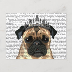 Pug met Tiara Briefkaart